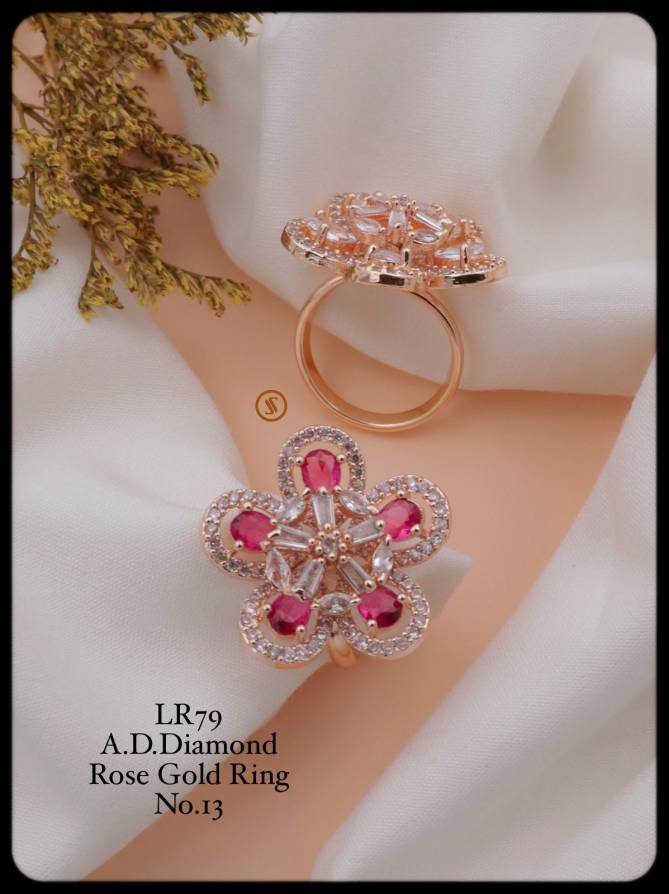 Lr Rose Gold And Silver Ad Diamond Ring Wholesalers In Delhi

